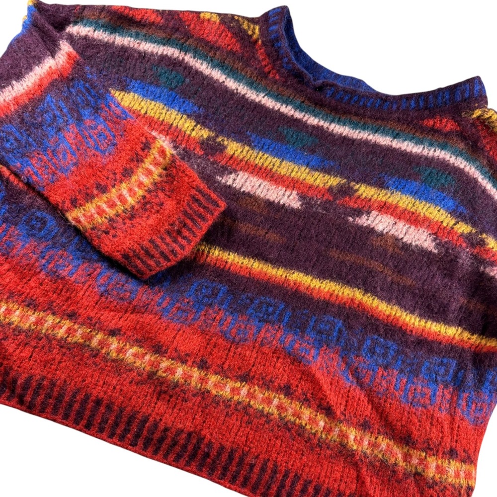 Free People Sweater Womens M Southwestern Alpaca Oversized Boho Indie Cozy Aztec